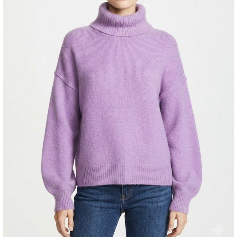 A.L.C. Womens Wool Blend Cowl Neck Pullover Sweater Sz Medium Purple AH